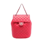 Red Leather Chanel Backpack