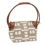 Beige Canvas Bally Shoulder Bag