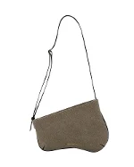 Brown Canvas Manu Atelier Shoulder Bag