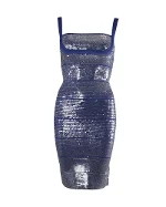 Blue Fabric Hervé Léger Dress
