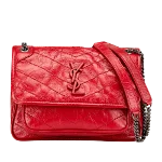 Red Leather Yves Saint Laurent Shoulder Bag