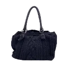 Black Leather Ermanno Scervino Tote Bag