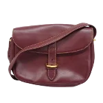 Burgundy Leather Cartier Shoulder Bag