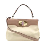 Beige Leather Bvlgari Handbag