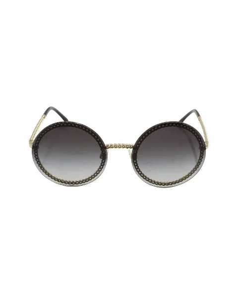 Grey Metal Chanel Sunglasses