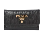 Black Leather Prada Key Holder