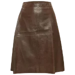 Brown Leather Max Mara Skirt