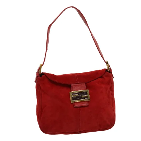 Red Suede Fendi Shoulder Bag