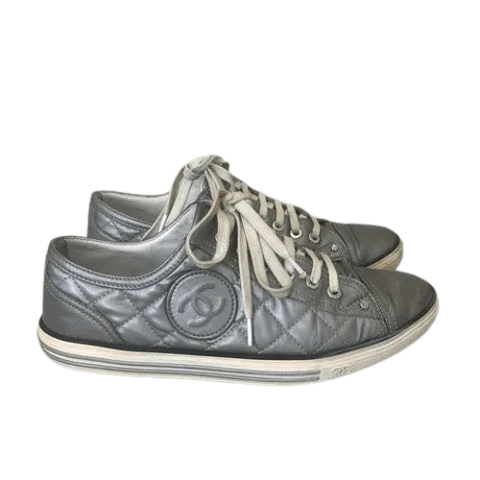 Grey Leather Chanel Sneakers