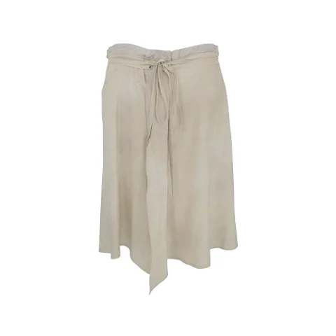 Beige Silk Prada Skirt