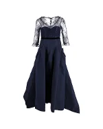 Navy Silk Carolina Herrera Dress