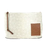 Beige Cotton Loewe Clutch