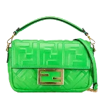 Green Leather Fendi Baguette