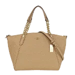 Beige Leather Coach Handbag