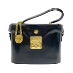 Black Leather Versace Handbag