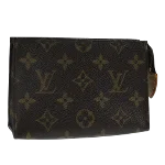 Brown Canvas Louis Vuitton Poche Toilette