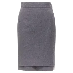 Grey Wool Oscar de la Renta Skirt