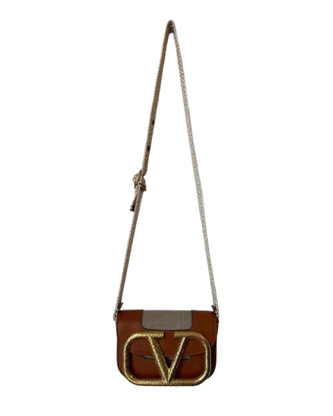 Brown Canvas Valentino Shoulder Bag