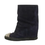 Navy Suede Casadei Boots