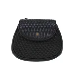 Black Leather Bally Clutch