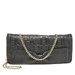 Black Leather Carolina Herrera Clutch