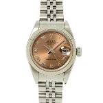 Pink Stainless Steel Rolex Watch