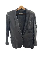 Black Leather Balmain Jacket