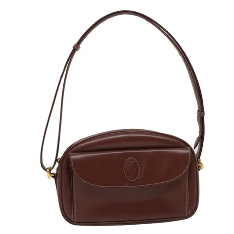 Red Leather Cartier Shoulder Bag