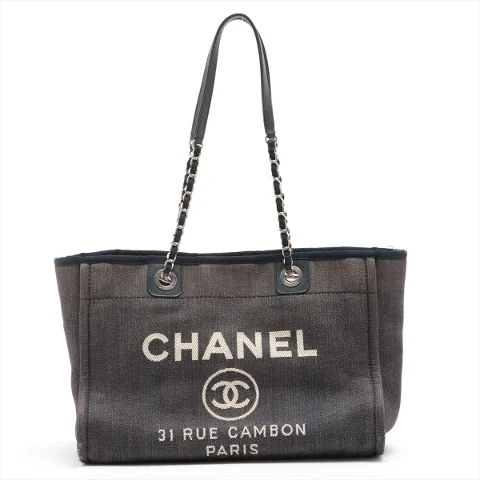 Navy Canvas Chanel Deauville
