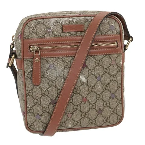 Brown Canvas Gucci Crossbody Bag