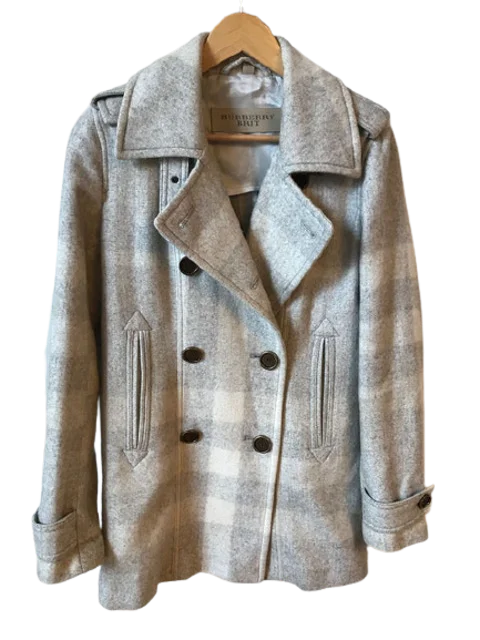 Grey Wool Burberry Coat