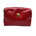 Red Leather Celine Cosmetic Pouch