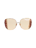 Gold Fabric Linda Farrow Sunglasses