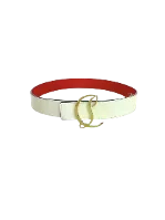 White Leather Christian Louboutin Belt