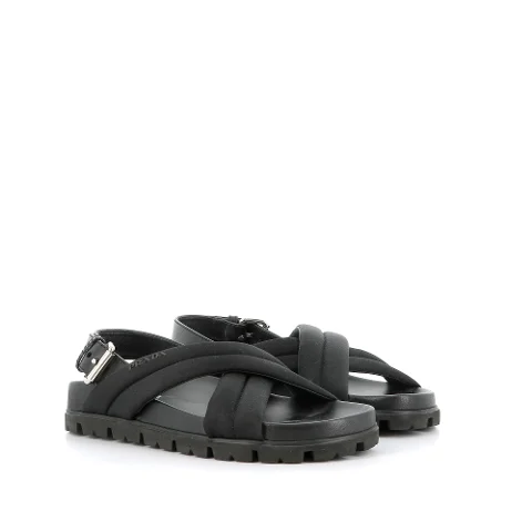 Black Nylon Prada Sandals