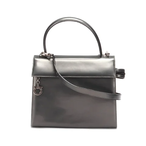 Grey Leather Salvatore Ferragamo Handbag
