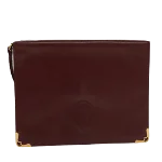 Burgundy Leather Cartier Clutch