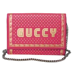 Pink Leather Gucci Wallet on Chain