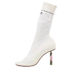 White Fabric Vetements Boots