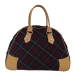 Red Fabric Burberry Travel Bag