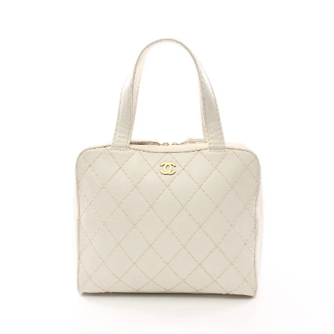 White Leather Chanel Handbag
