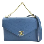 Blue Leather Chanel Flap Bag