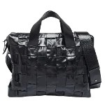 Black Leather Bottega Veneta Briefcase