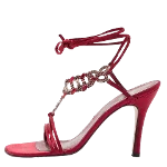 Burgundy Satin Stuart Weitzman Sandals