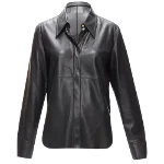 Black Leather Nanushka Shirt