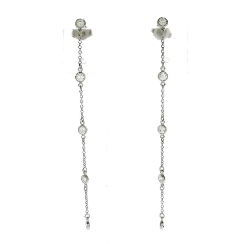 Silver Platinum Tiffany Earrings