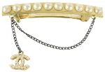 Gold Pearl Chanel Hair Accessory
