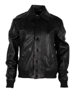 Black Leather Yves Saint Laurent Jacket