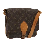 Brown Canvas Louis Vuitton Cartouchiere