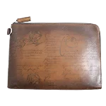 Brown Leather Berluti Clutch